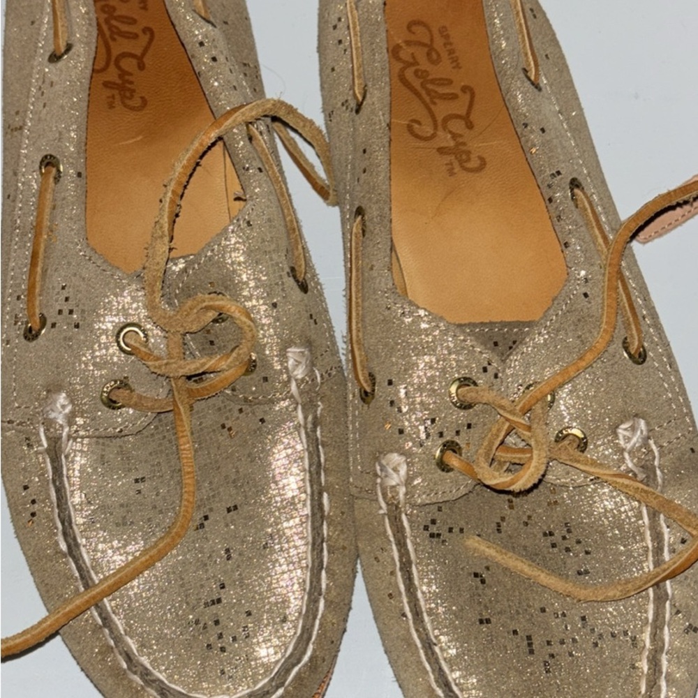 Sperry Gold Flats with Metallic Finish